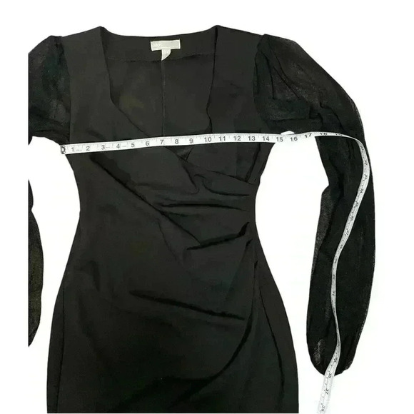 ASOS Design Ballon Sleeve Dobby Mini Dress In Black Size 4 NWOT - Picture 8 of 10